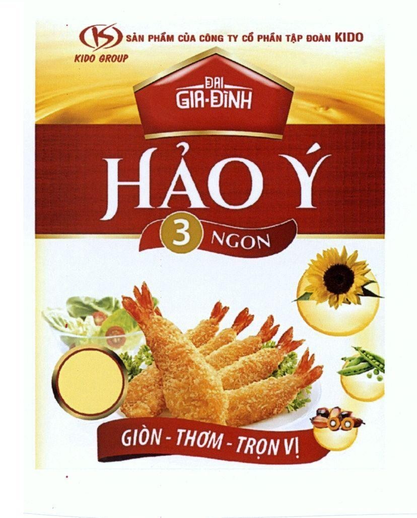 Công ty cổ phần tập đoàn Kido的Đại Gia Đình Hảo ý KS KIDO GROUP 3 Ngon Giòn Thơm Trọn Vị ... 品牌, 申请号 4-2016-40197