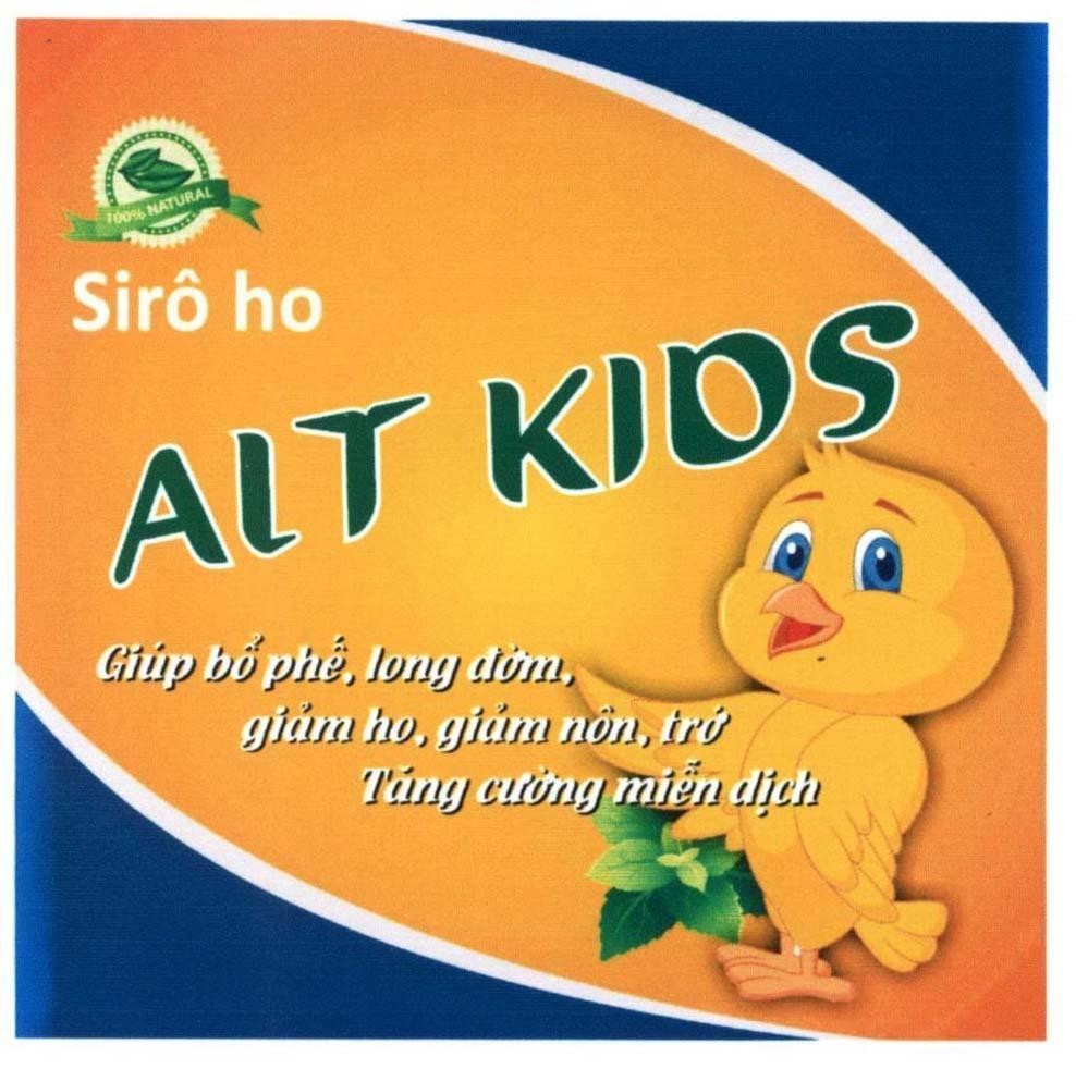 Sirô ho ALT KIDS 100% NATURAL Giúp bổ phế, long đờm, giảm ho, giảm nôn, trớ 