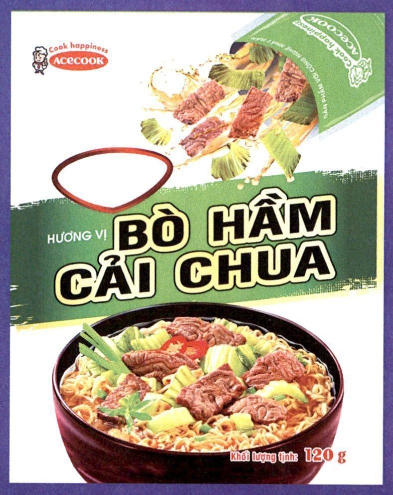 Nhãn hiệu Bò Hầm Cải Chua ACECOOK  của Công ty cổ phần Acecook Việt Nam, số đơn 4-2016-42808