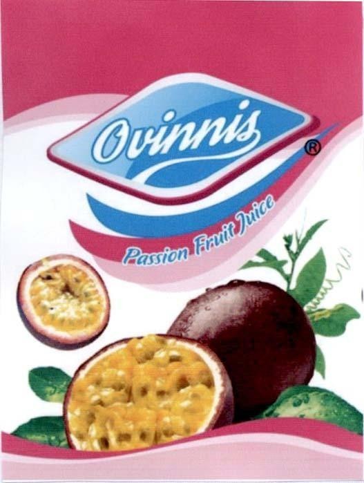 Nhãn hiệu Ovinnis Passion Fruit Juice  của Công ty TNHH công nghệ thực phẩm Hoàng Phương, số đơn 4-2017-01773
