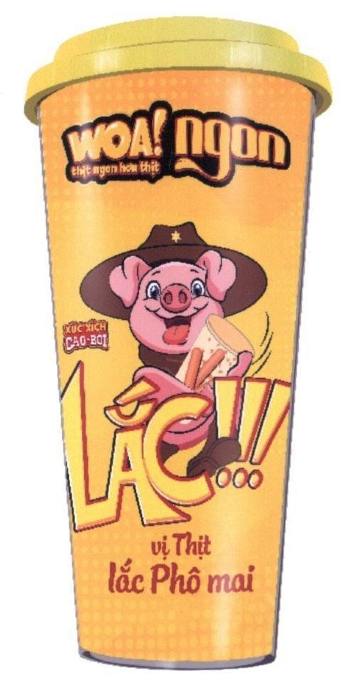 Trademark WOA! ngon Lắc !!! vị Thịt lắc Phô mai thịt ngon hơn thịt xúc xích Cao Bồi  of Công ty cổ phần MASAN JINJU, application No 4-2017-03801