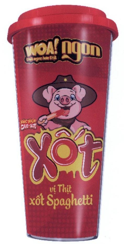 Trademark WOA! ngon Xốt vị Thịt xốt Spagetti thịt ngon hơn thịt xúc xích cao bồi  of Công ty cổ phần MASAN JINJU, application No 4-2017-03802