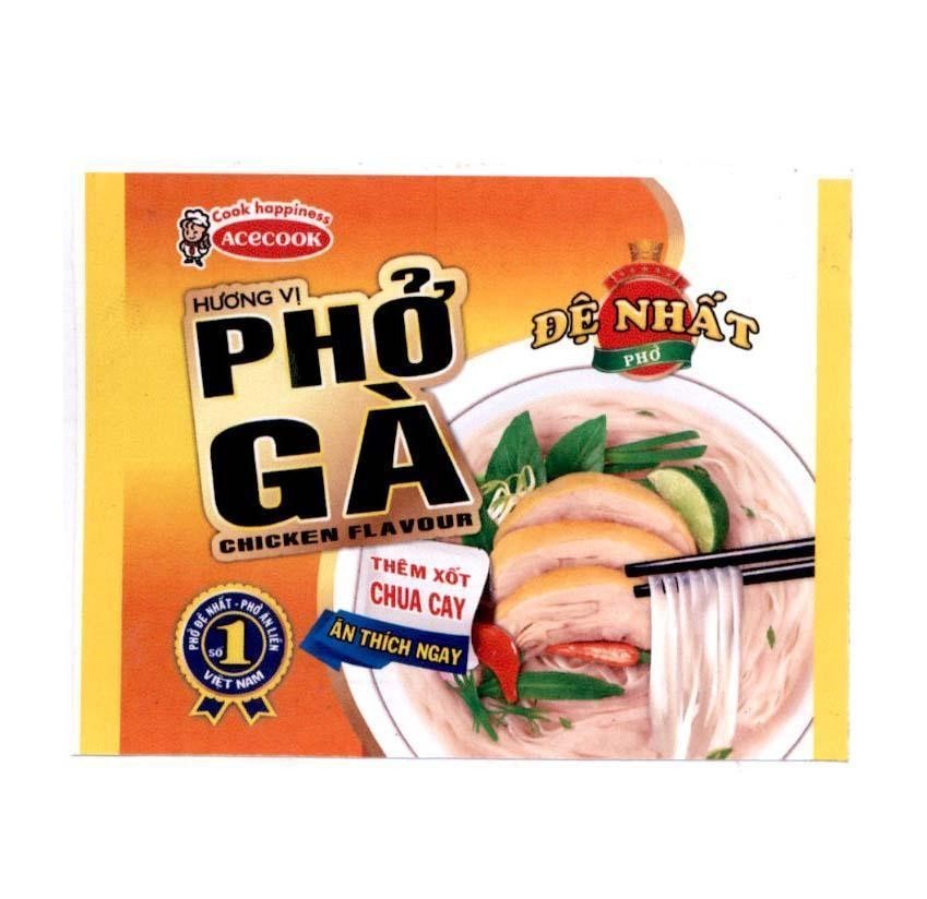 ACECOOK Cook happiness Hương Vị Phở Gà CHICKEN FLAVOUR Đệ Nhất Phở Thêm Xốt Chua Cay Ăn Thích Ngay Phở Đệ Nhất - Phở Ăn 