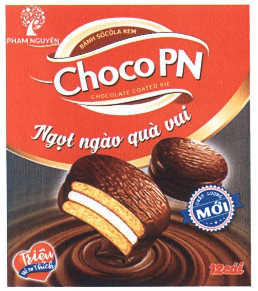 Choco PN Ngọt ngào quà vui Phạm Nguyên Bánh Sôcôla Kem CHOCOLATE COATED PIE Triệu trẻ em thích Chất Lượng Mới 12cái 