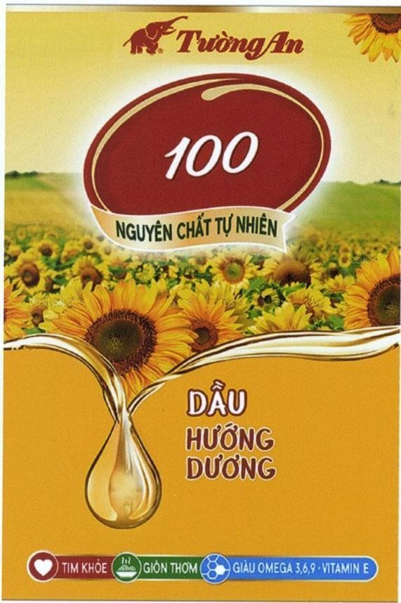 Nhãn hiệu Tường An Dầu Hướng Dương Nguyên Chất Tự Nhiên 100...  của Công ty cổ phần dầu thực vật Tường An, số đơn 4-2017-13398