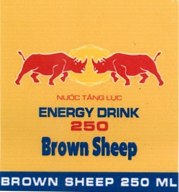 Nhãn hiệu Nước Tăng Lực ENERGY DRINK 250 Brown Sheep BROWN SHEEP 250 ML  của Công ty TNHH công nghệ thực phẩm Hoàng Phương, số đơn 4-2017-16570