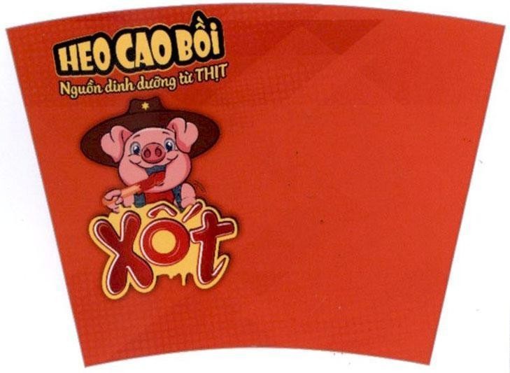 Trademark Heo Cao Bồi Nguồn dinh dưỡng từ Thịt Xốt  of Công ty cổ phần Masan JINJU, application No 4-2017-18364