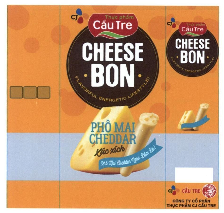 Nhãn hiệu Thực phẩm Cầu Tre CHEESE BON Phô Mai CHEDDAR xúc xích  của Công ty cổ phần thực phẩm CJ Cầu Tre, số đơn 4-2017-20718
