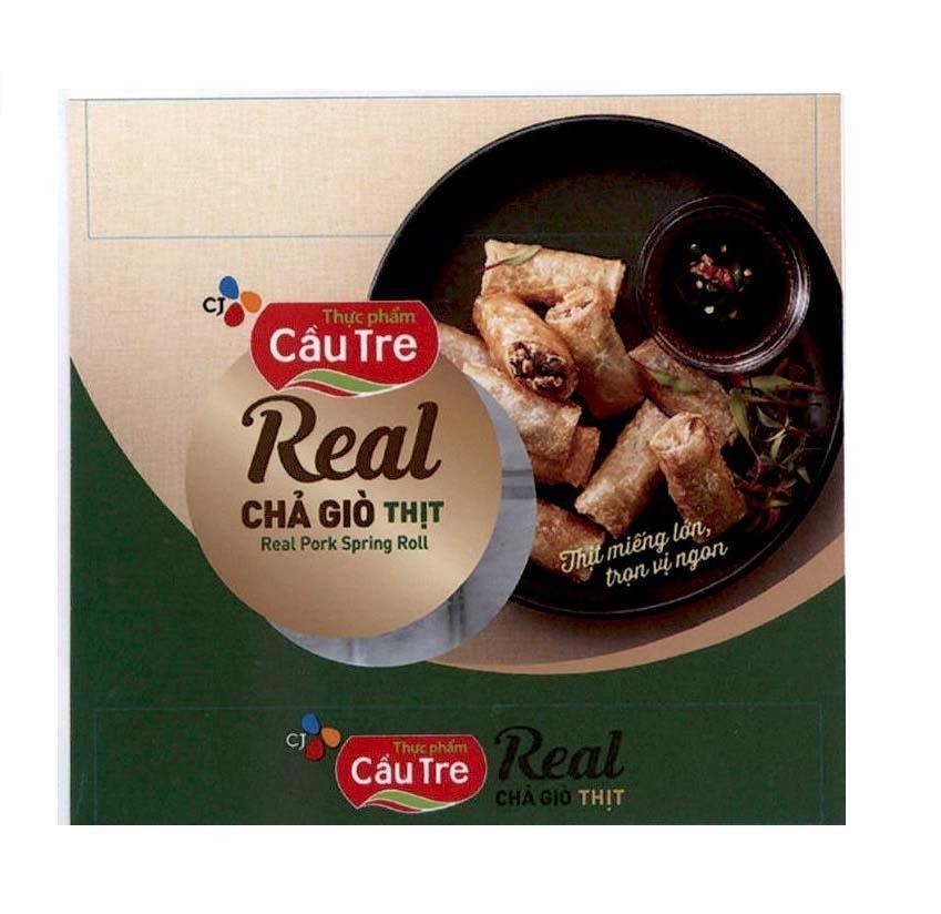 Nhãn hiệu CJ Thực phẩm Cầu Tre Real Chả Giò Thịt Real Pork Spring Roll Thịt miếng lớn, trọn vị ngon CJ Thực phẩm Cầu Tre Real  của Công ty cổ phần thực phẩm CJ Cầu Tre, số đơn 4-2017-20900