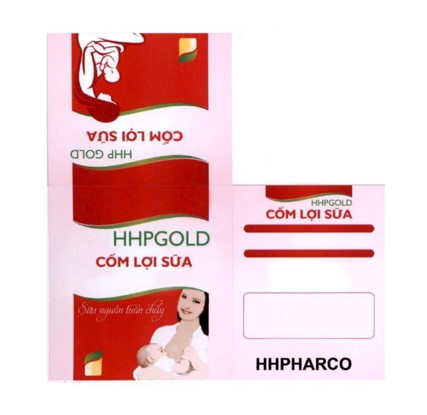 Nhãn hiệu HHPGOLD Cốm Lợi Sữa HHPHARCO  của Công ty trách nhiệm hữu hạn TMDV&XNK Hoàng Hải Phát, số đơn 4-2017-21007