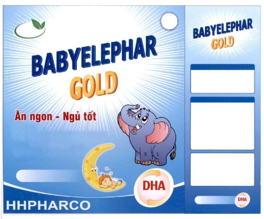 Nhãn hiệu BABYELEPHAR GOLD Ăn ngon - Ngủ tốt HHPHARCO DHA BABYELEPHAR GOLD DHA  của Công ty trách nhiệm hữu hạn TMDV&XNK Hoàng Hải Phát, số đơn 4-2017-21147