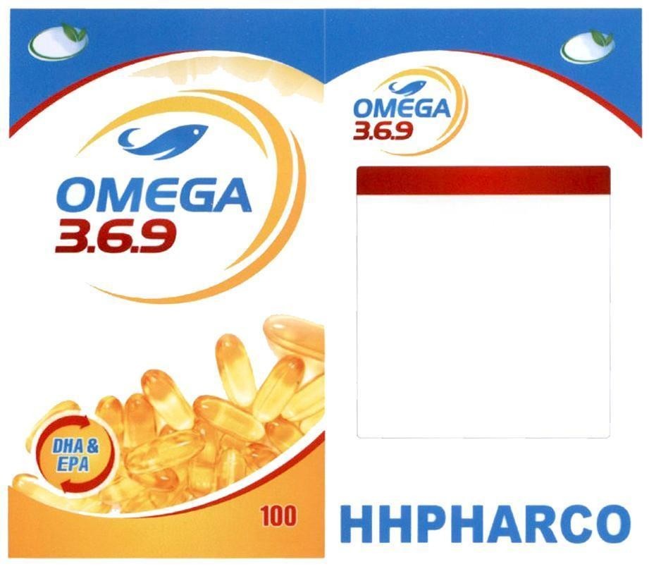 Nhãn hiệu OMEGA 3.6.9 HHPHARCO DHA & EPA 100 OMEGA 3.6.9  của Công ty trách nhiệm hữu hạn TMDV&XNK Hoàng Hải Phát, số đơn 4-2017-21148