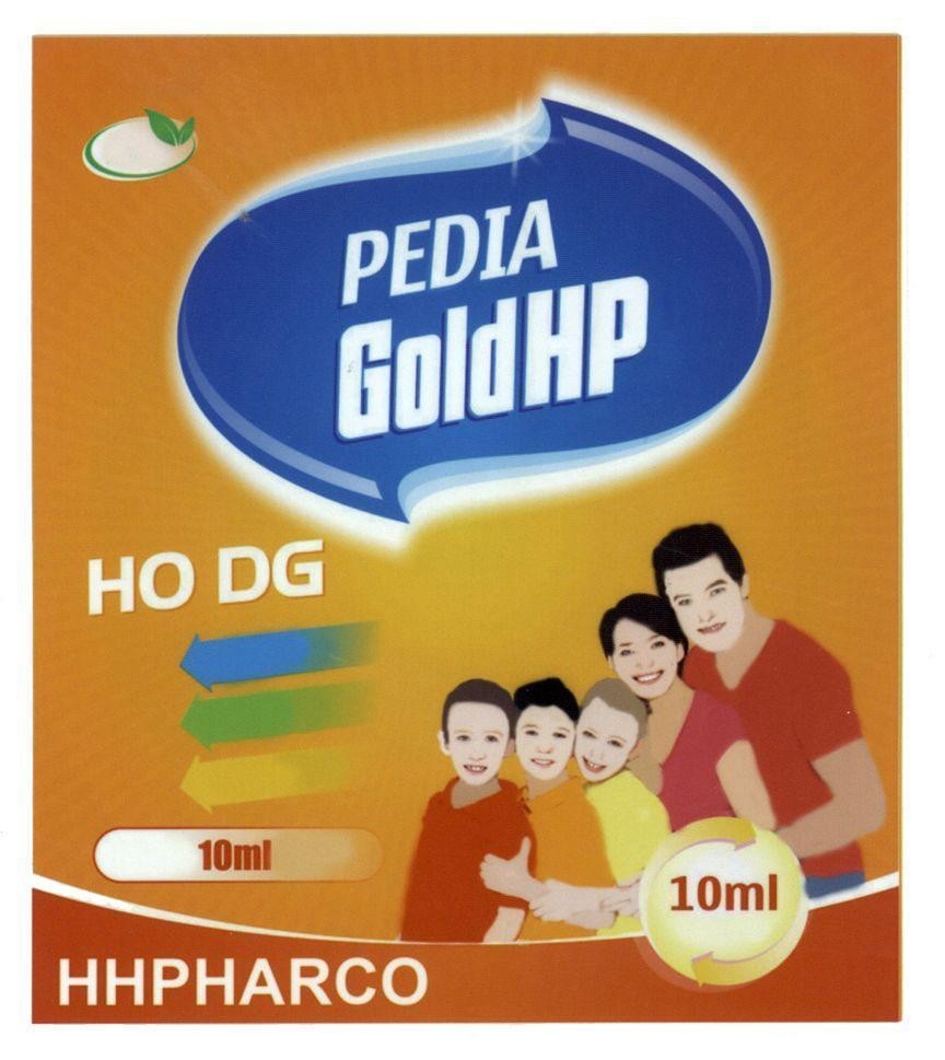 Nhãn hiệu PEDIA GoldHP HO DG HHPHARCO 10ml  của Công ty trách nhiệm hữu hạn TMDV&XNK Hoàng Hải Phát, số đơn 4-2017-21999