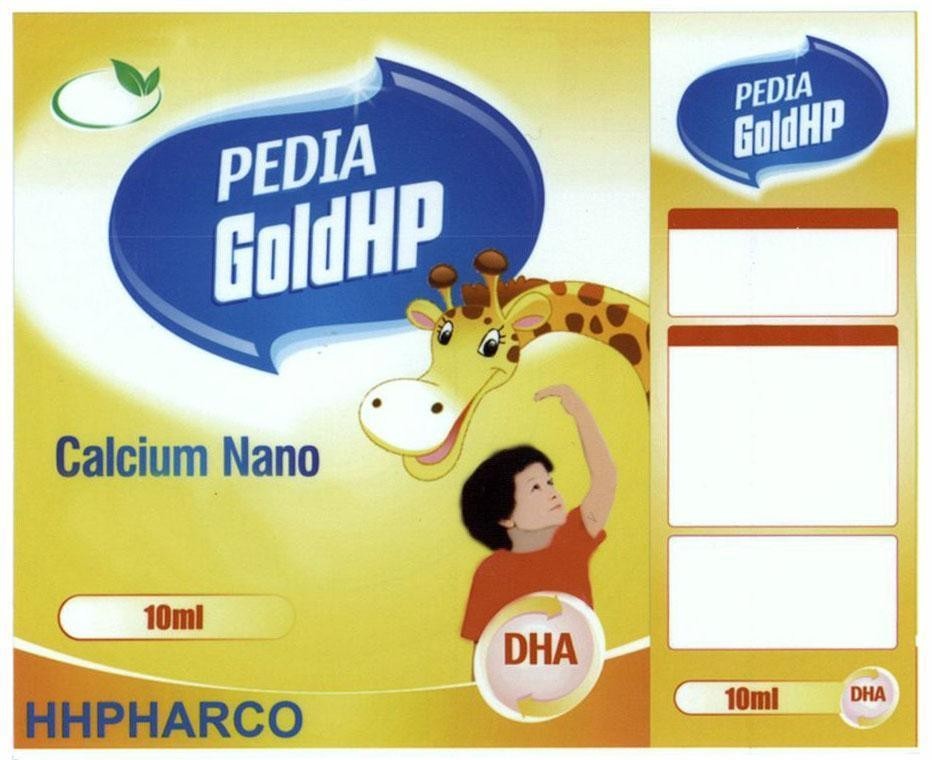 Nhãn hiệu PEDIA GoldHP HHPHARCO DHA Calcium Nano  của Công ty trách nhiệm hữu hạn TMDV&XNK Hoàng Hải Phát, số đơn 4-2017-22191