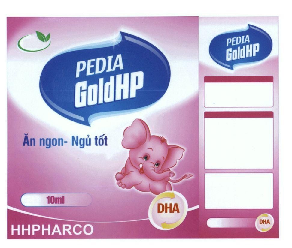 Nhãn hiệu PEDIA GoldHP DHA HHPHARCO Ăn ngon - Ngủ tốt  của Công ty trách nhiệm hữu hạn TMDV&XNK Hoàng Hải Phát, số đơn 4-2017-22192