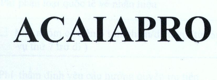 Nhãn hiệu ACAIAPRO  của Trần Đình Tuấn, số đơn 4-2017-24775