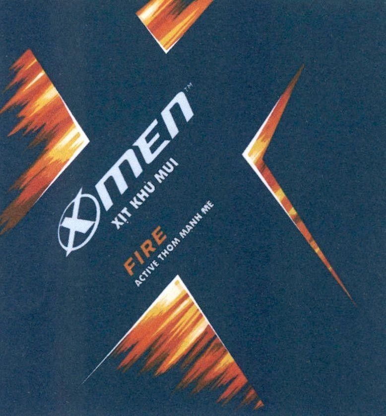 Nhãn hiệu X men Xịt Khử Mùi FIRE ACTIVE Thơm Mạnh Mẽ  của Công ty cổ phần MARICO SOUTH EAST ASIA, số đơn 4-2017-25148