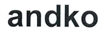 Nhãn hiệu andko  của Kmart Australia Limited, số đơn 4-2017-38554