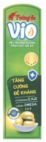 Nhãn hiệu Vio TườngAn Dầu Ăn Dinh Dưỡng Dành Cho Trẻ Em Tăng Cường Đề Kháng Vitamins E,.A&D Giàu OMEGA 3.6.9 100%  của Công ty cổ phần dầu thực vật Tường An, số đơn 4-2018-01283