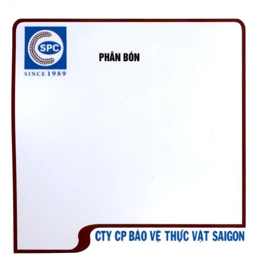 Nhãn hiệu SPC SINCE 1989 Phân Bón CTY CP Bảo Vệ Thực Vật SAIGON  của Công ty cổ phần bảo vệ thực vật Sài Gòn, số đơn 4-2018-05940