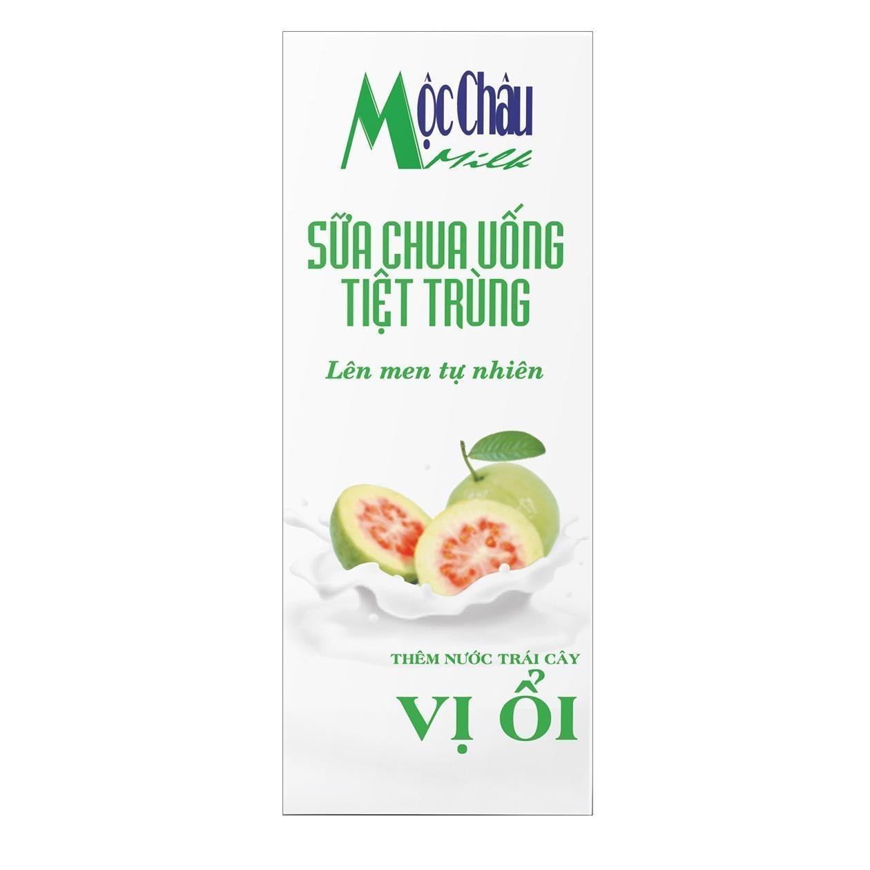 Mộc Châu Milk Sữa Chua Uống Tiệt Trùng Lên men tự nhiên Thêm Nước Trái Cây Vị ổi 