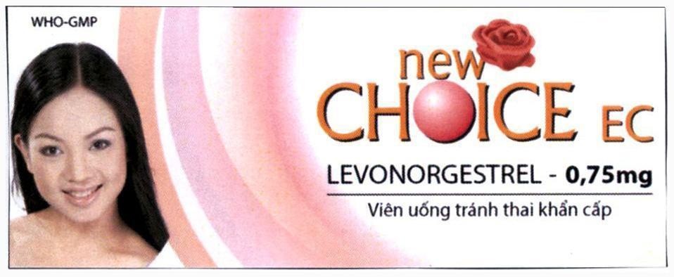 Nhãn hiệu new CHOICE EC WHO GMP LEVONORGESTREL 0,75mg Viên uống tránh thai khẩn cấp  của DKT INTERNATIONAL, INC, số đơn 4-2018-34951