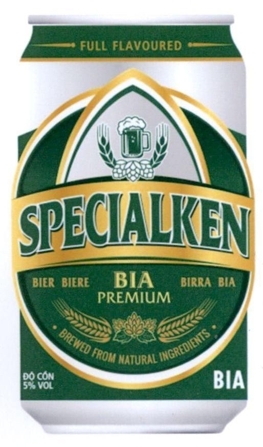 SPECIALKEN FULL FLAVOURED BIER BIERE BIRRA BIA PREMIUM BREWED FROM NATURAL INGREDIENTS Độ Cồn 5% VOL 