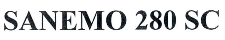 Nhãn hiệu SANEMO 280 SC  của Công ty cổ phần bảo vệ thực vật Sài Gòn, số đơn 4-2018-35950