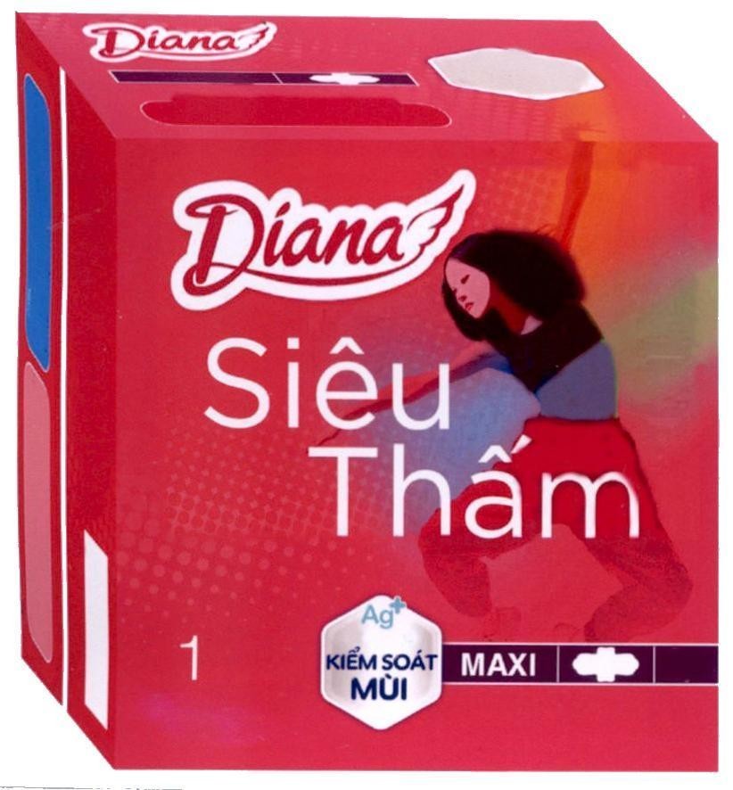 Nhãn hiệu Diana Siêu Thấm Ag+ Kiểm Soát Mùi MAXI  của Công ty cổ phần Diana Unicharm, số đơn 4-2018-39166