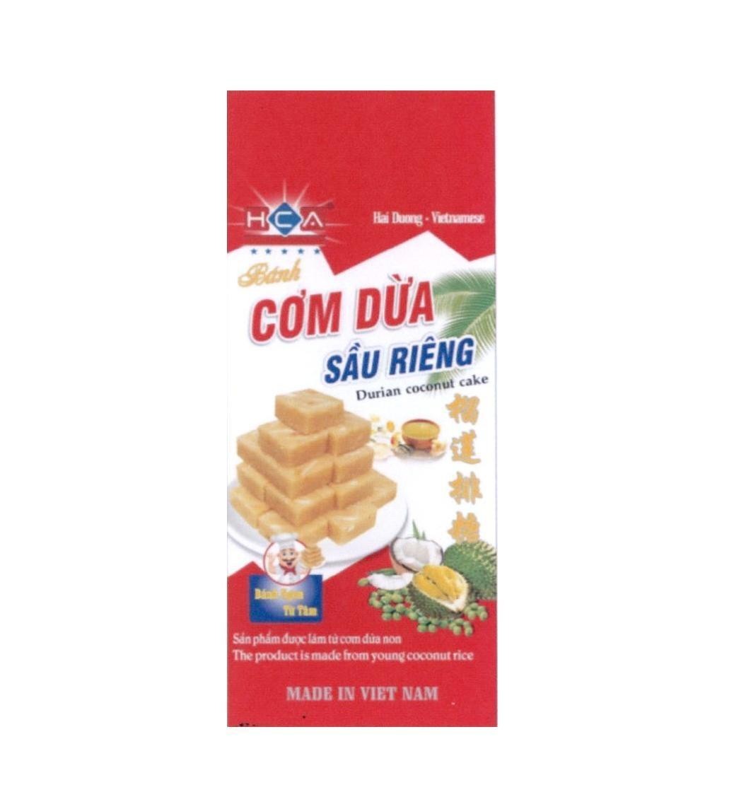 HCA Hai Duong Vietnamese Bánh Cơm Dừa Sầu Riêng Durian coconut cake Bánh Ngon Từ Tâm Sản phẩm được làm từ cơm dừa non The product is made from young coconut rice MADE IN VIETNAM [liú lian pái tang: Bánh dừa sầu riêng] 