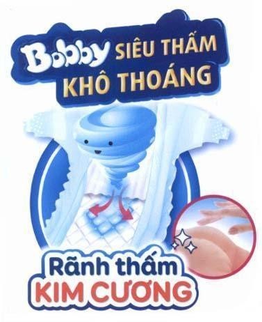 Nhãn hiệu Bobby Siêu Thấm Khô Thoáng Rãnh thấm KIM CƯƠNG  của Công ty cổ phần Diana Unicharm, số đơn 4-2018-41982