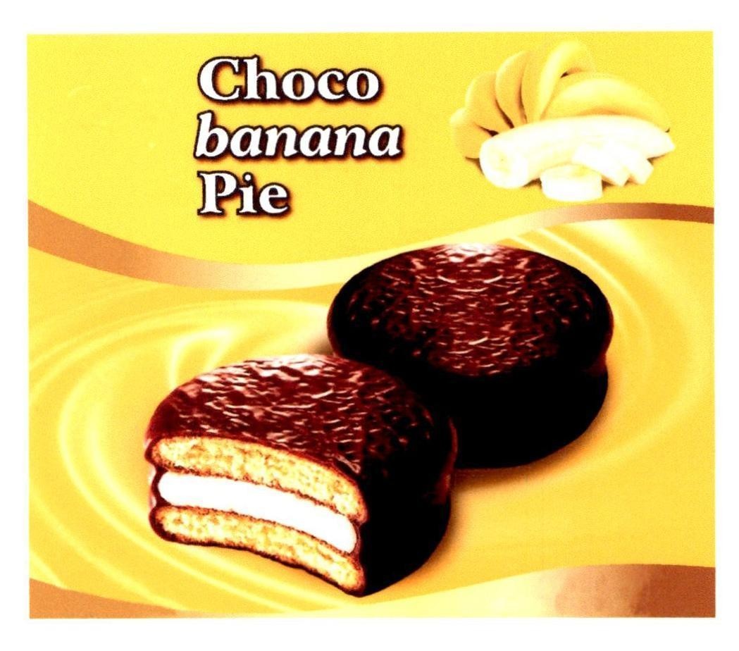Nhãn hiệu Choco banana Pie  của Công ty TNHH chế biến thực phẩm & bánh kẹo Phạm Nguyên, số đơn 4-2019-01267