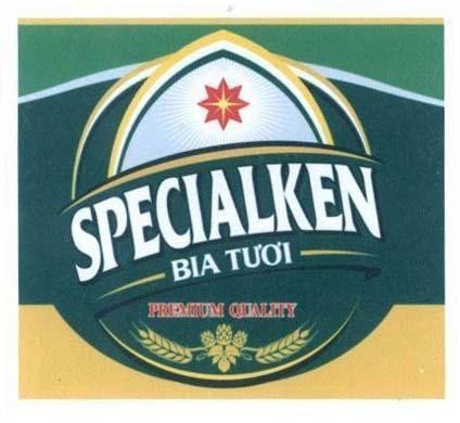 Trademark SPECIALKEN BIA TƯƠI PREMIUM QUALITY  of Công ty cổ phần bia Quốc tế Sài Gòn Hà Nội, application No 4-2019-04686