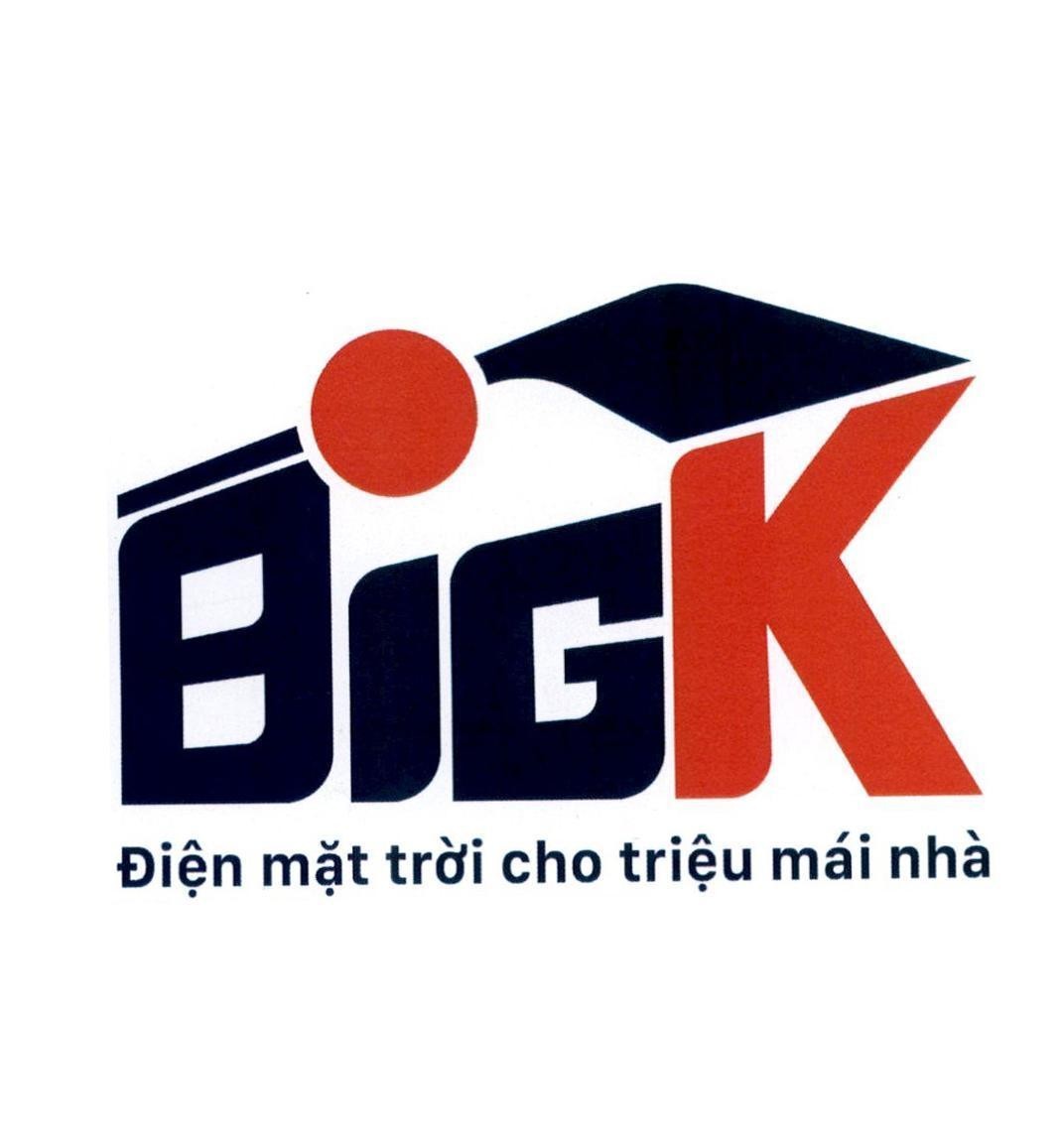 Nhãn hiệu BIGK Điện mặt trời cho triệu mái nhà  của Công ty cổ phần đầu tư và phát triển năng lượng mặt trời Bách Khoa, số đơn 4-2019-06425