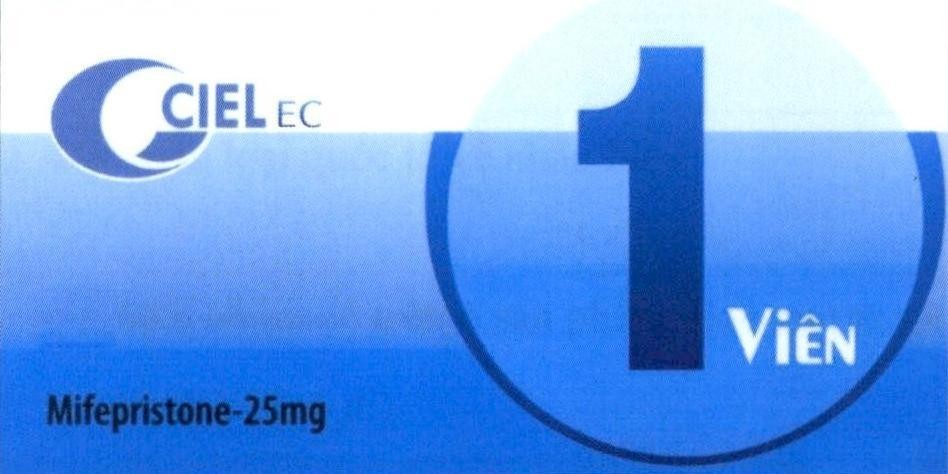 Nhãn hiệu C CIEL EC 1 Viên Mifepristone-25mg  của DKT INTERNATIONAL, INC, số đơn 4-2019-08564
