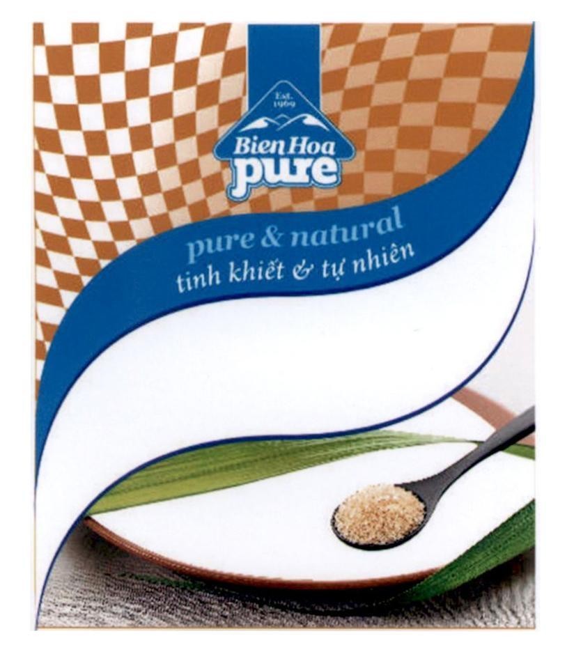 Trademark Bien Hoa pure pure & natural tinh khiết & tự nhiên Est. 1969  of Công ty cổ phần hàng tiêu dùng Biên Hoà, application No 4-2019-11914