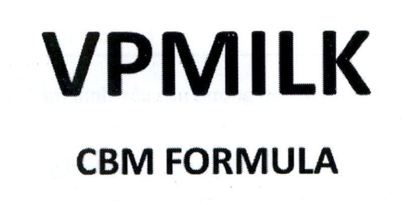 Nhãn hiệu VPMILK CBM FORMULA  của Công ty cổ phần Sữa chuyên nghiệp Việt Nam, số đơn 4-2019-14606