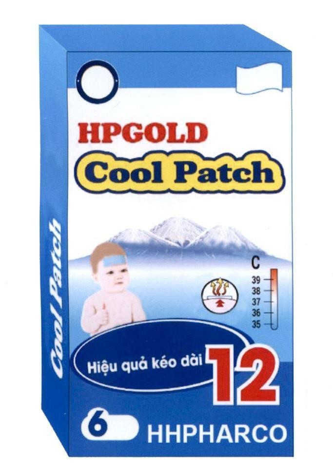 Nhãn hiệu HPGOLD Cool Patch C 39 38 37 36 35 Hiệu quả kéo dài 12 6 HHPHARCO Cool Patch  của Công ty trách nhiệm hữu hạn TMDV&XNK Hoàng Hải Phát, số đơn 4-2019-28624