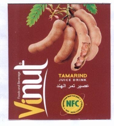 Nhãn hiệu Vinut TAMARIND JUICE DRINK NFC NOT FORM CONCENTRATE Foods and Beverage [easir tamuru alhind: nước ép me]...  của Công ty cổ phần thực phẩm và nước giải khát Nam Việt, số đơn 4-2019-31588