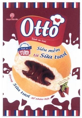 Nhãn hiệu Otto Bánh mì tươi BAKED FRESH DAILY Bánh mì Tươi Siêu mềm từ Sữa tươi SÔCÔLA Dùng Sữa tươi để nhào bột Phạm Nguyên  của Công ty TNHH chế biến thực phẩm & bánh kẹo Phạm Nguyên, số đơn 4-2019-42585