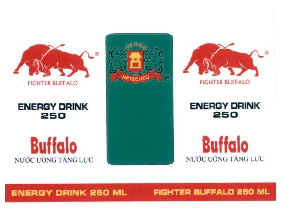 Nhãn hiệu HPTECHCO BUFFALO FIGHTER BUFFALO ENERGY DRINK 250 Nước Uống Tăng Lực ENERGY DRINK 250 ML BUFFALO FIGHTER BUFFALO ENERGY DRINK 250 Nước Uống Tăng Lực ENERGY DRINK 250 ML  của Công ty TNHH công nghệ thực phẩm Hoàng Phương, số đơn 4-2019-48175