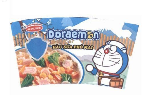 Nhãn hiệu Doraemon ACECOOK Cook happinessHàu Sữa Phô Mai  của Công ty cổ phần ACECOOK Việt Nam, số đơn 4-2019-50993