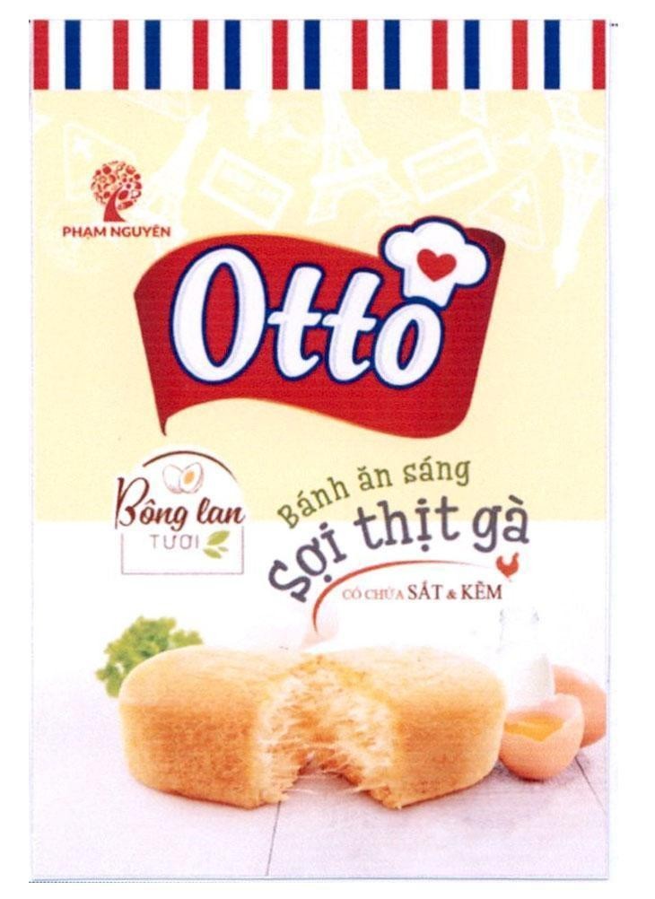 Nhãn hiệu Phạm Nguyên Otto Bông lan Tươi Bánh ăn sáng Sợi thịt gà Có Chứa Sắt & Kẽm  của Công ty TNHH chế biến thực phẩm & bánh kẹo Phạm Nguyên, số đơn 4-2020-08604