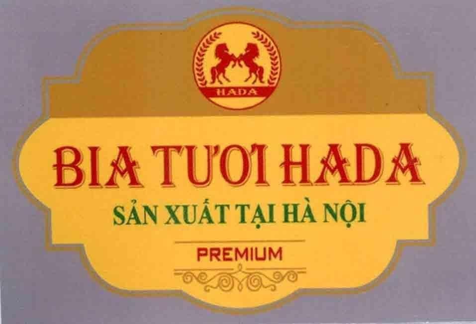 Nhãn hiệu HADA BIA TƯƠI HADA Sản Xuất Tại Hà Nội PREMIUM  của Công ty TNHH Phú Thái Sơn, số đơn 4-2020-16664