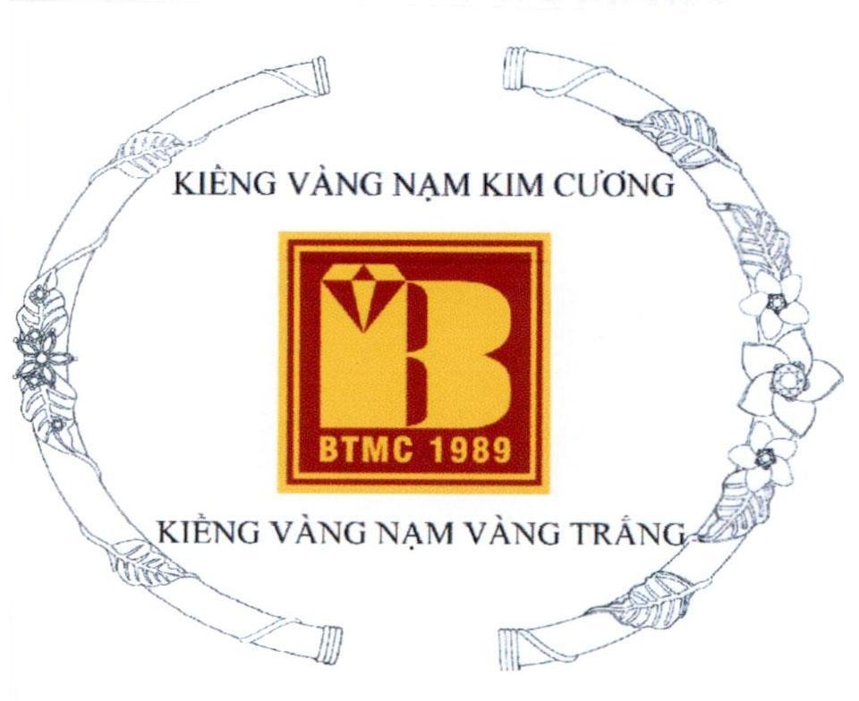 Nhãn hiệu Kiềng Vàng Nạm Kim Cương B BTMC 1989 Kiềng Vàng Nạm Vàng Trắng  của Công ty TNHH Bảo Tín Minh Châu, số đơn 4-2020-17829