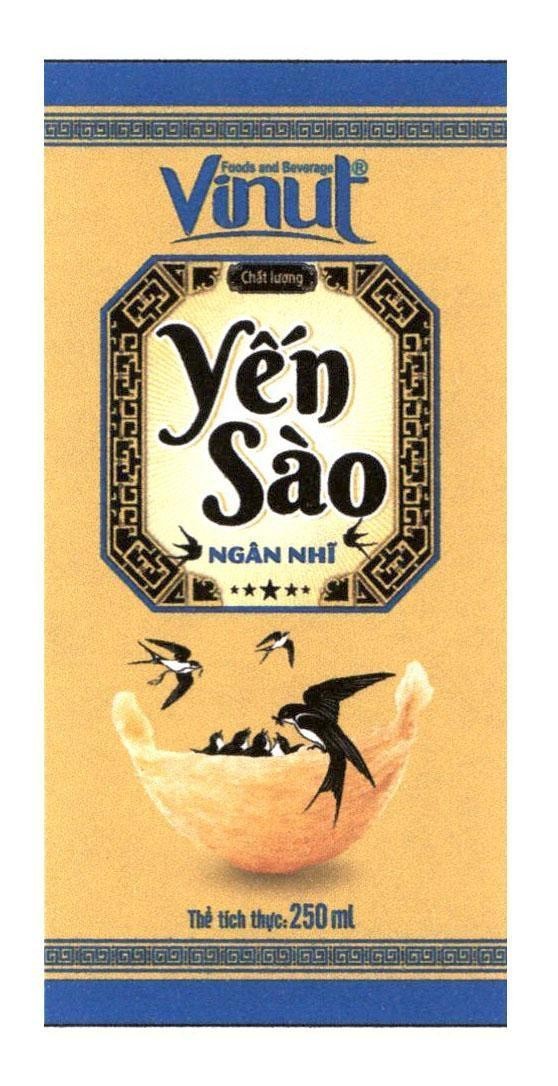 Nhãn hiệu Vinut Yến Sào Ngân Nhĩ Foods and Beverage Chất lượng Thể tích thực: 250 ml  của Công ty cổ phần thực phẩm và nước giải khát Nam Việt, số đơn 4-2020-19105