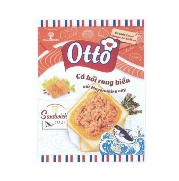 Nhãn hiệu Phạm Nguyên Otto Cá hồi rong biển xốt Mayonnaise cay Sandwich Tươi có chứa Canxi Omega 3 & Chất xơ  của Công ty TNHH chế biến thực phẩm & bánh kẹo Phạm Nguyên, số đơn 4-2020-28319