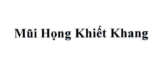 Nhãn hiệu Mũi Họng Khiết Khang  của Công ty trách nhiệm hữu hạn dược phẩm á Âu, số đơn 4-2020-33203
