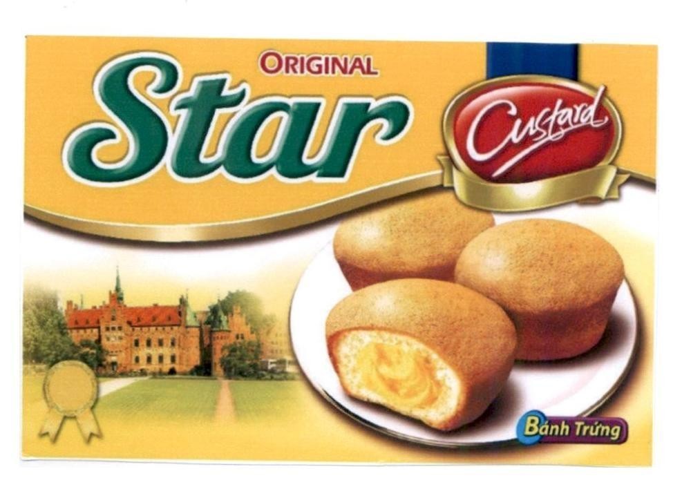 Nhãn hiệu ORIGINAL Star Custard Bánh Trứng  của Công ty cổ phần bánh kẹo Hải Minh, số đơn 4-2020-33469
