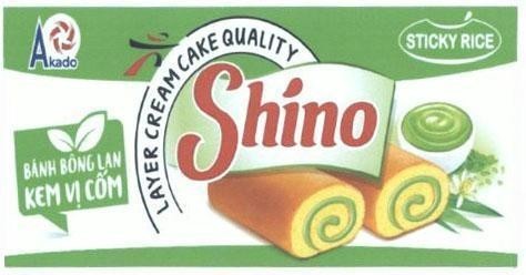 Nhãn hiệu Akado Shino LAYER CREAM CAKE QUALITY Bánh Bông Lan Kem Vị Cốm STICKY RICE  của Công ty cổ phần bánh kẹo Hải Minh, số đơn 4-2020-33952